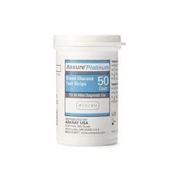 Med Vet International Blood Glucose Test Strips Assure Platinum, 500050, 50 Strips/Bottle