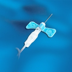 Med Vet International&nbsp;BD Vacutainer Push Button Blood Collection Set 21 Gauge 3/4 Inch Needle Length Safety Needle 12 Inch Tubing Sterile, 367344, 200/Case