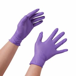 Med Vet International Exam Glove Purple Nitrile Large NonSterile Nitrile Standard Cuff Length Textured Fingertips Purple Chemo Tested, 55083, 100/Box