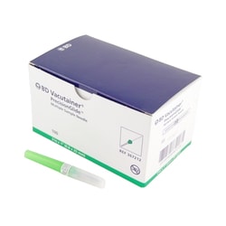 Med Vet International&nbsp;BD Vacutainer, PrecisionGlide Needles, 21G x 1in, Green, 100/Box