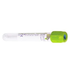 Med Vet International&nbsp;BD Vacutainer Barricor, Blood Collection Tube, Plastic, 5.5mL, 13 x 100mm, Lime, 100/Box