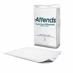 Med Vet International Attends Supersorb Advanced Disposable Underpad, 30 X 36 Inch, Dry-Lock Core, Heavy Absorbency, ASB-300, 5/Bag