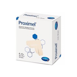 Med Vet International&nbsp;Foam Dressing Proximel 4 X 4 Inch With Border Without Film Backing Silicone Adhesive Square Sterile, 14200000, Each