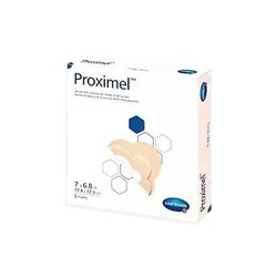 Med Vet International Foam Dressing Proximel 6-4/5 X 7 Inch With Border Waterproof Film Backing Silicone Adhesive Sacral Sterile, 14600000, 5/Box