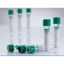 Med Vet International VACUETTE Venous Blood Collection Tube Lithium Heparin / Separator Gel Additive 5 mL Pull Cap Polyethylene Terephthalate (PET) Tube, 456087P, 50/Box