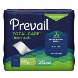 Med Vet International Prevail Total Care Disposable Underpad, 23 X 36 Inch Fluff Light Absorbency, UP-150/2, 150/Case
