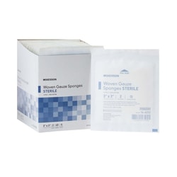 Med Vet International McKesson Sterile Gauze Sponge, 12-Ply, 3 x 3 Inch, 16-4232, 80/Box