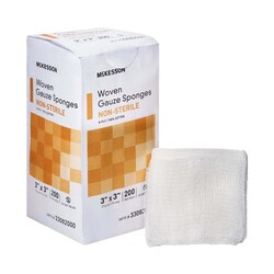 Med Vet International&nbsp;McKesson NonSterile Gauze Sponge, 8-Ply, 3 x 3 Inch, 33082000, 200/Pack