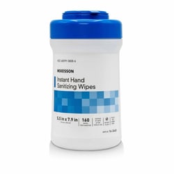 Med Vet International&nbsp;Hand Sanitizing Wipe McKesson 160 Count Ethyl Alcohol Wipe Canister, 16-3460, 12/Case