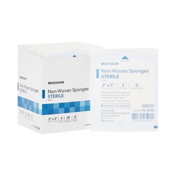 Med Vet International&nbsp;McKesson Sterile Nonwoven Sponge, 4-Ply, 3 x 3 Inch, 16-4234, 80/Box
