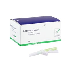 Med Vet International BD Vacutainer Eclipse™ Blood Collection Needle 21 Gauge 1-1/4 Inch Needle Length Safety Needle Without Tubing Sterile, 368607, 480/Case
