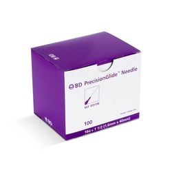 Med Vet International BD Hypodermic Needles, 16G x 1.5 in., 100/Box