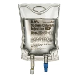 Med Vet International&nbsp;Sodium Chloride 0.9% IV Bag, 50mL, QP, Each