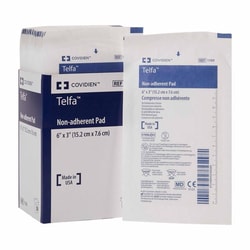 Med Vet International&nbsp;Non-Adherent Dressing Telfa&trade; Ouchless 3 X 6 Inch Sterile Rectangle, 1169, 50/Carton