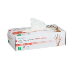 Med Vet International McKesson Vinyl Exam Glove, Medium, Clear, Non,Sterile,