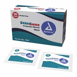 Med Vet International&nbsp;Skin Barrier Wipe StingGone&trade; 20% Strength Polyaminopropyl Biguanide Individual Packet NonSterile, 1503, 50/Box
