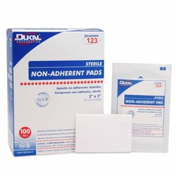 Med Vet International Non-Adherent Dressing Dukal 2 X 3 Inch Sterile Rectangle,