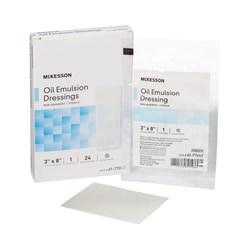 Med Vet International McKesson Oil Emulsion Impregnated Dressing, 3 x 8 Inch, Sterile, 61-77042, 24/Box