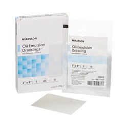 Med Vet International McKesson Oil Emulsion Impregnated Dressing, 3 x 8 Inch, Sterile, 61-77042, 144/Case