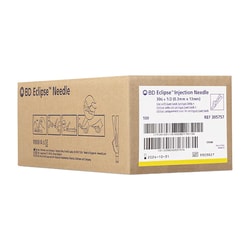 Med Vet International BD Safety Hypodermic Needle Eclipse™, 1/2 Inch Length, 30 Gauge, Thin Wall, Hinged Safety Needle, 100/Box