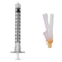 Med Vet International&nbsp;Becton Dickinson Syringe, 1mL, 25G X 5/8in, Luer Lock, 50/BX, 305780