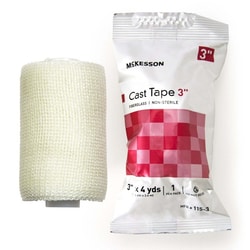 Med Vet International&nbsp;McKesson White Cast Tape, 3 Inch x 4 Yard, 115-3, Each