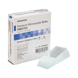 Med Vet International&nbsp;McKesson Premium Frosted Microscope Slide, 25 x 75 mm, 70-105PMCK, 1440/Case
