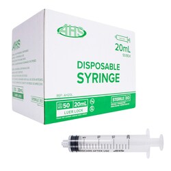 Med Vet International AHS Syringe, 20mL, Luer Lock, 500/Case, AH20L, Quantity: