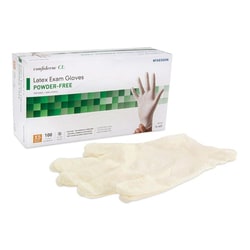 Med Vet International McKesson Confiderm CL Latex Gloves, Extra-Small, Ivory, NonSterile, 14-422, 100/Box