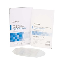 Med Vet International McKesson Octagonal Sterile Dressing with Frame-Style Delivery, 6 x 8 Inch, Transparent, 4987, 10/Box