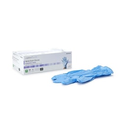 Med Vet International McKesson Confiderm 6.5CX Extended Cuff Nitrile Extended Cuff Length Exam Glove, Medium, Blue, NonSterile, 14-676C, 1000/Case