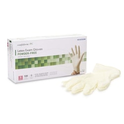 Med Vet International&nbsp;McKesson Confiderm Latex Exam Glove, Small, Ivory, NonSterile, 14-1381, 100/Box
