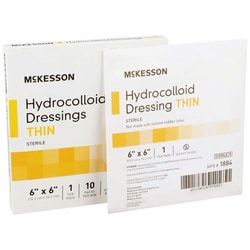 Med Vet International McKesson Hydrocolloid Dressing, 6 x 6 Inch, 1884, 10/Box