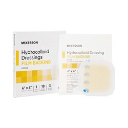Med Vet International McKesson Hydrocolloid Dressing, 4 x 4 Inch, 1887, 10/Box