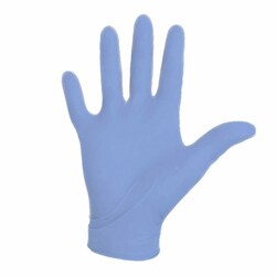 Med Vet International&nbsp;Exam Glove Aquasoft Small NonSterile Nitrile Standard Cuff Length Textured Fingertips Blue Chemo Tested, 43933, 300/Box