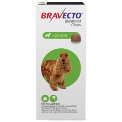 Med Vet International RXV MERCK, BRAVECTO CANINE, 22-44LB, 500MG, 10 CHEW
