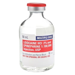 Med Vet International&nbsp;RX Lidocaine with Epinephrine, 50mL, Multi-Dose, 25/Pack