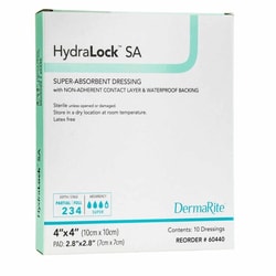 Med Vet International Super Absorbent Dressing HydraLock™ SA 4 X 4 Inch Square, 60440, 10/Box