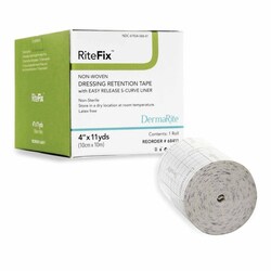 Med Vet International Water Resistant Dressing Retention Tape with Liner RiteFix™ White 2 Inch X 11 Yard Nonwoven NonSterile, 68211, 1/Box