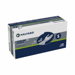 Med Vet International&nbsp;Exam Glove STERLING SG Small NonSterile Nitrile Standard Cuff Length Textured Fingertips Silver Chemo Tested, 41658 250/Box