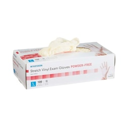 Med Vet International&nbsp;McKesson Stretch Vinyl Exam Glove, Large, Ivory, NonSterile, 14-818, 100/Box