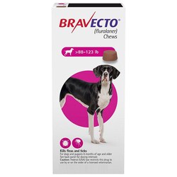 Med Vet International BRAVECTO PORK FLAVORED DOG CHEWS 1400MG, 88-123 LBS, 10/BX