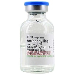 Med Vet International Aminophylline Inj 25mg/ml, 10ml, 25 per Tray