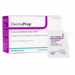 Med Vet International Skin Barrier Wipe DermaPrep™ 60% Strength Isopropyl Alcohol Individual Packet NonSterile, 81050, 1000/Case