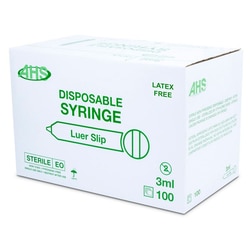 Med Vet International&nbsp;AHS Syringe, 3mL, Luer Slip, 1000/BX, AH03S