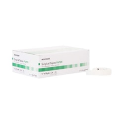 Med Vet International McKesson Paper Medical Tape, 1/2 Inch x 10 Yard, White, 16-47305, 24/Case