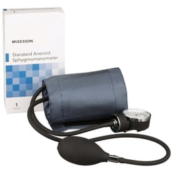 Med Vet International McKesson Brand Aneroid Sphygmomanometer with Cuff, 2-Tube, Pocket-Size, Handheld, Adult Medium Cuff, Navy, 01-775-11ANGM, 20/Case