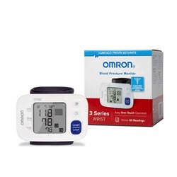 Med Vet International&nbsp;Home Automatic Digital Blood Pressure Monitor Omron3 Series&trade; Large Cuff Nylon Cuff 23 - 40 cm Wrist, BP6100, Each