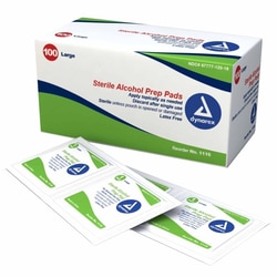 Med Vet International Alcohol Prep Pad Dynarex 70% Strength Isopropyl Alcohol Individual Packet Large Sterile, 1116, 1000/Case