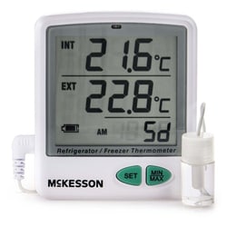 Med Vet International McKesson Datalogging Refrigerator / Freezer Thermometer, Digital Display, -58° to +158°F (-50° to +70°C), MCK80021P, Each